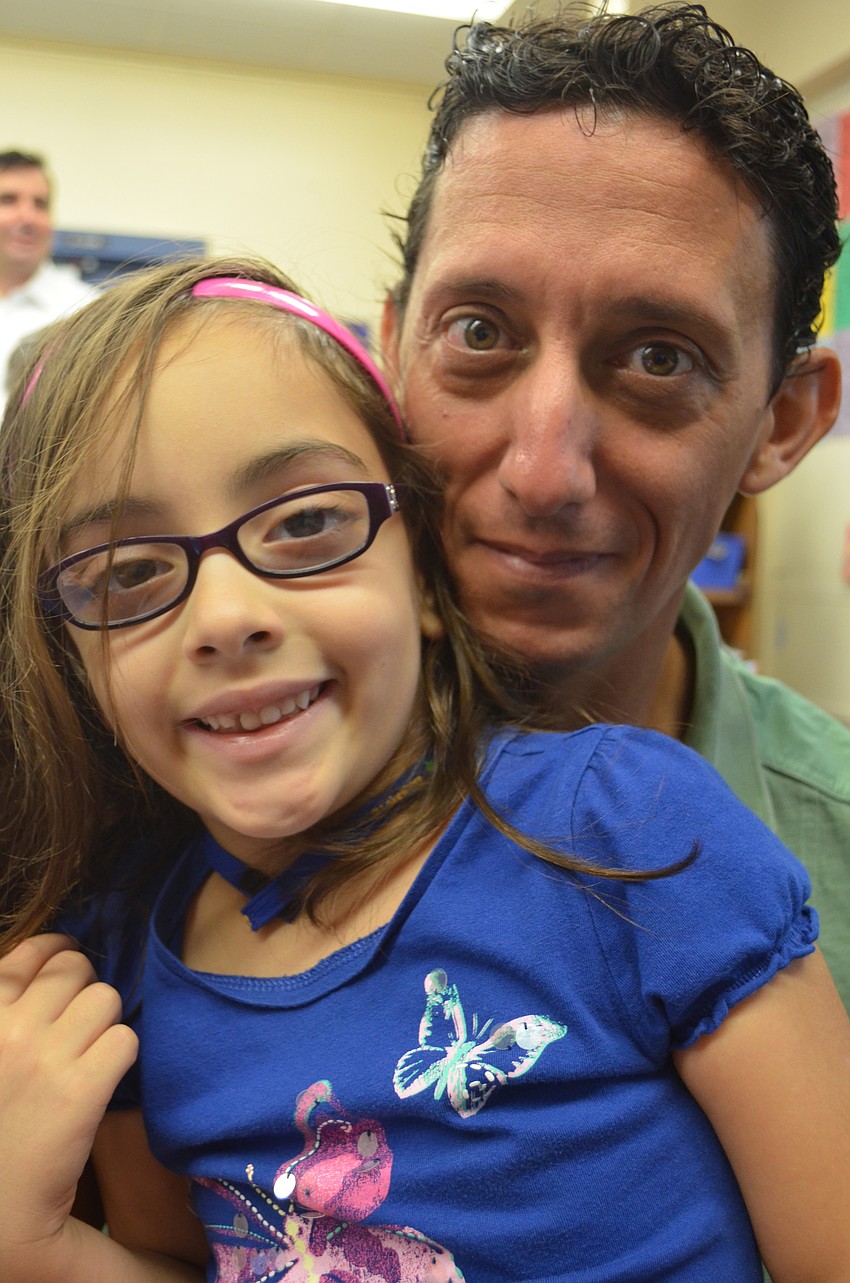 Luigi Giannattosio spends time with his daughter, Sofia, at Take Your Dad to School Day.