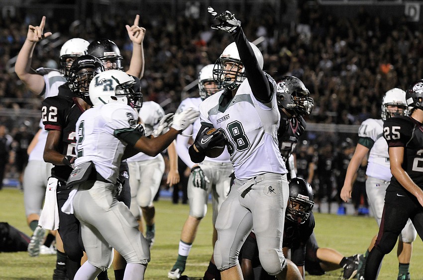 Lakewood Ranch tight end Wyatt McLeod celebrates following his 5-yard touchdown run in the fourth quarter.