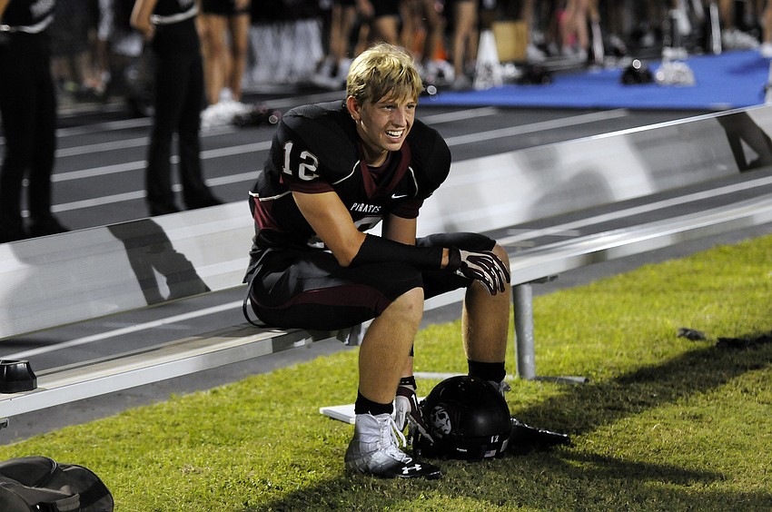 Braden River wide receiver Lou Ziebell scored the Pirates first touchdown of the game.