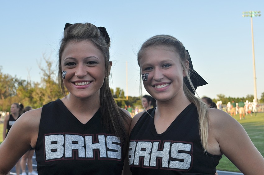Gianna Traylor and Ally Corleto cheered for the Braden River Pirates