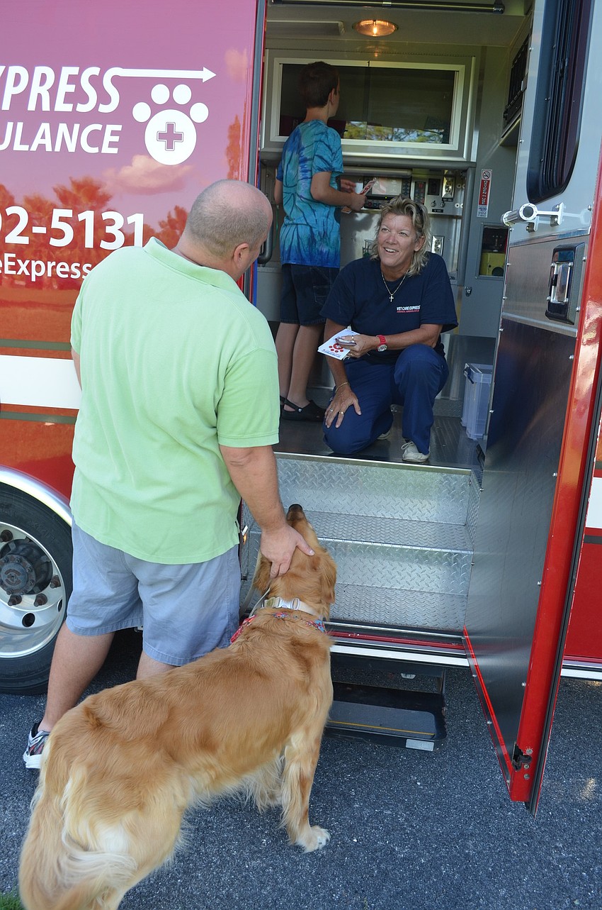 Guests toured a pet ambulance