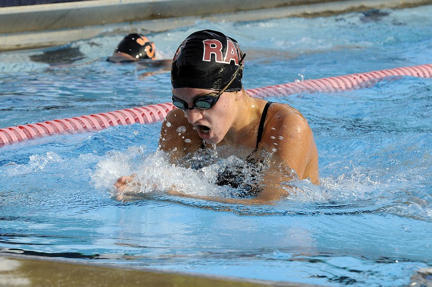 Riverview Highâ€™s Miah Lopez swims the breaststroke portion of her 200-yard individual medley.