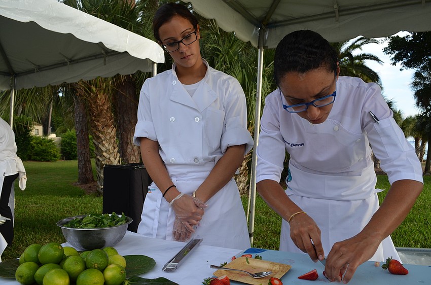 MTI Student Jaclyn Azcui with chef Ilhame Guerrah making milano