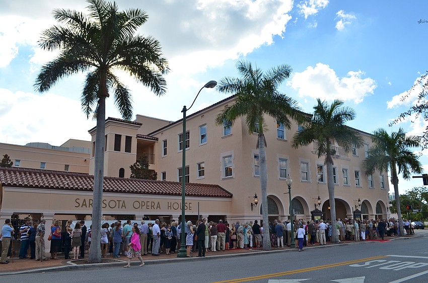 One young patron in line said, â€œI bet thereâ€™s one person for every year Verdi was born.â€ There were hundreds of people that attended The Sarasota Opera House for the celebration.