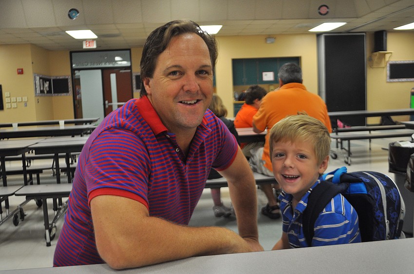 Michael and Jack, 5, Mulvihill spend time together before school