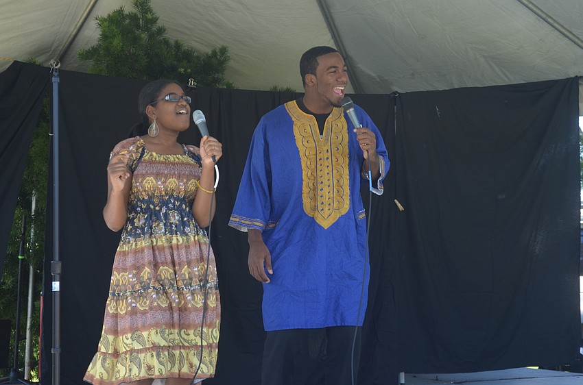 Liston Gregory and Amber Myers from the West Coast Black Chorus Group sang for guests