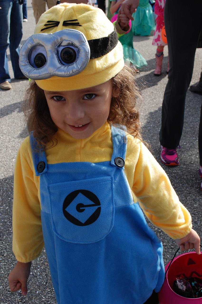 Aleigha Quiroz, 3, came as a minion from the film, 