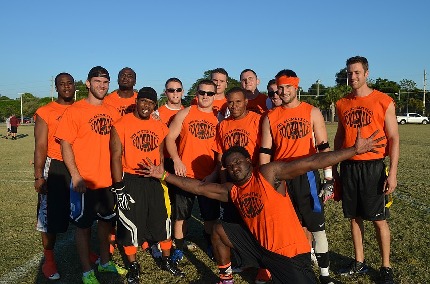 The Sarasota alumni flag football team