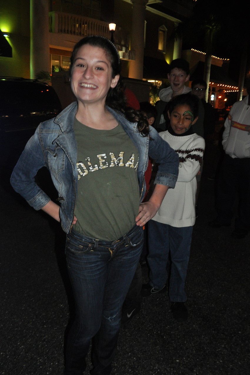 Abigail Zion, 13, prepares to try an acrobatic stunt.