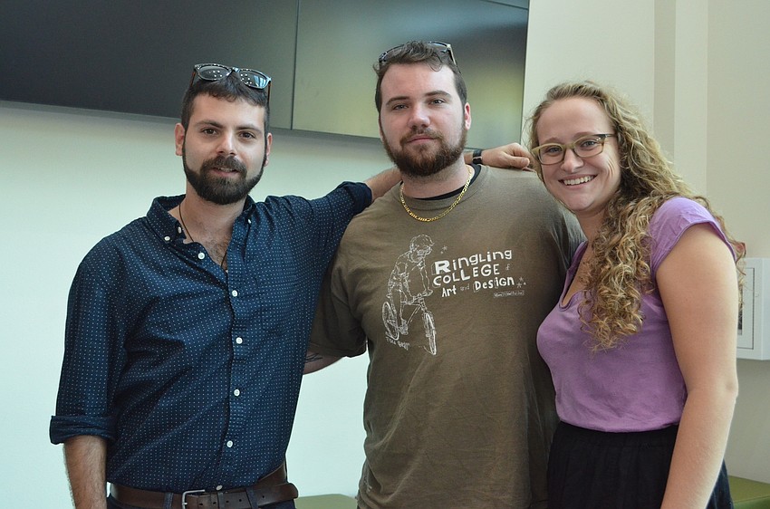 Director of Photography Nick Morgulis with Ringling College of Art and Design students Jeffrey Boos and May Todd who worked on â€œThe Lucky 6â€
