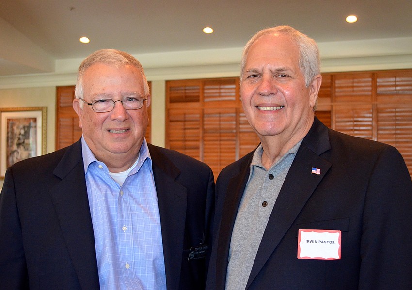 Commissioner Terry Gans and commission candidate Irwin Pastor