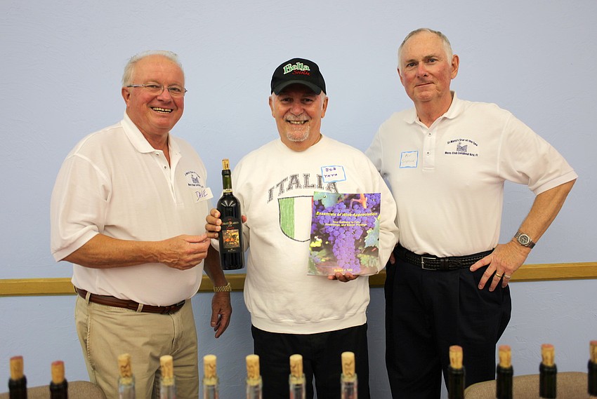 Dave Carter, President of the Menâ€™s Club, Bob Tata, author and lecturer, and Ken Simpson, Vice President of the Menâ€™s Club