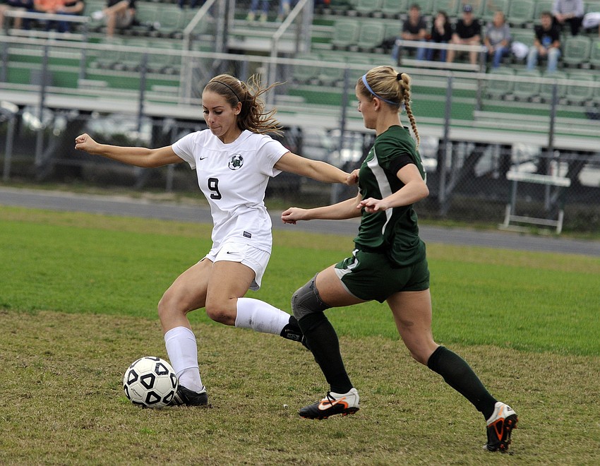 Lakewood Ranch sophomore Maria Miller was credited with an assist on the Lady Mustangs lone goal of the game.