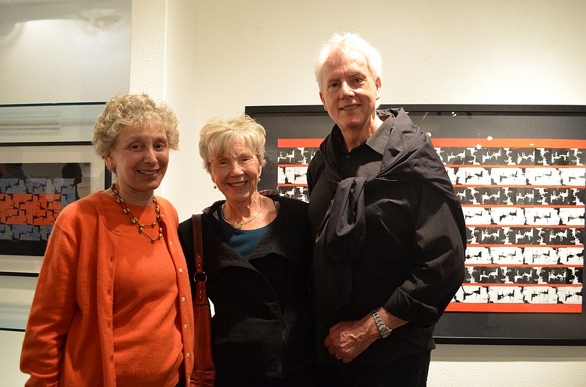 Janis Cohen with Mary Lou and Ray Morton at Allyn Gallup Contemporary Art