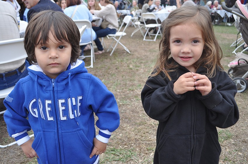 George Karabatsos and his cousin, Emma Restle, showed their Greek pride.