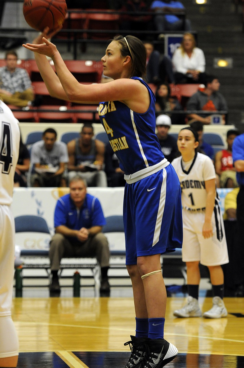 Sarasota Christianâ€™s Andrea Wittmer shoots a free throw in the third quarter.