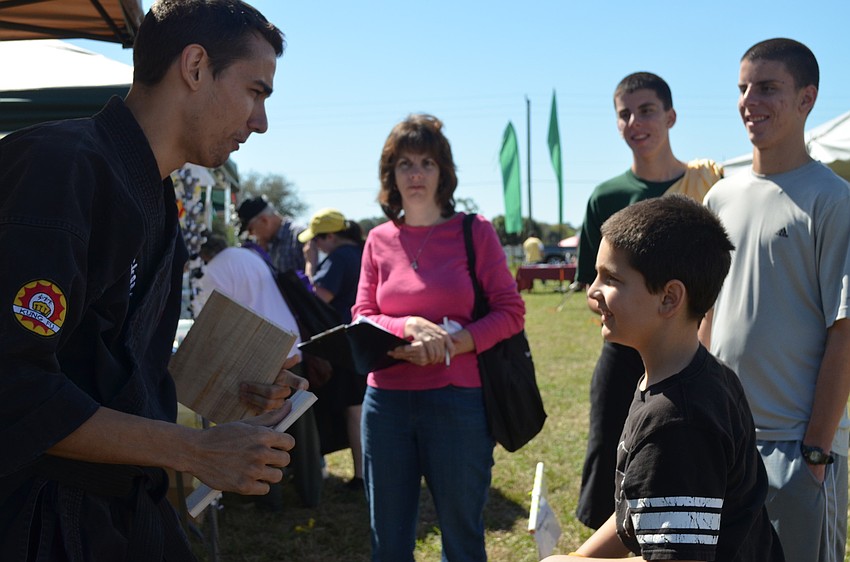 Chance Beetham practices some karate.