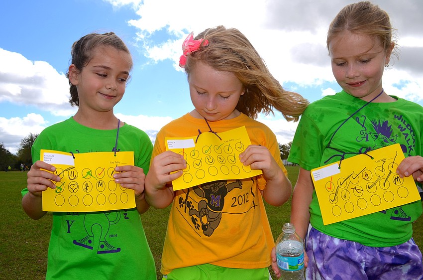 Seven-year-olds Maddie Vassallo, Madison Prunty and Audrey Muller enjoy girl time.