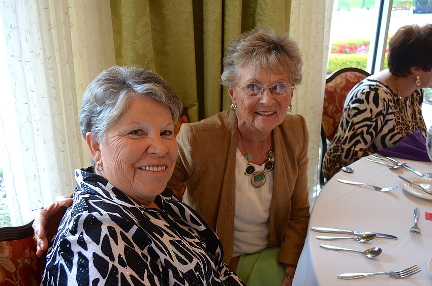Betty Lawson and Sue Sackman converse before the show.