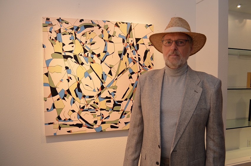 Andrew Kuziak with his piece 