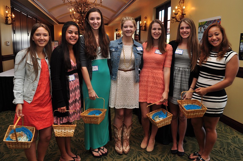 High school students Becky Oâ€™Brien, Myra Singh, Sydney Koffman, SaraBeth Wheeler, Sierra VanSuch, Hanna Coleman and Sierra Dickerson are part of the Learners 2 Leaders program.