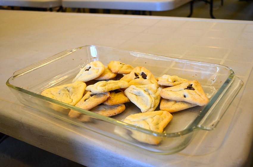 Rabbi Elaine Glickman baked traditional Jewish cookies, Hamantashen, for the event.