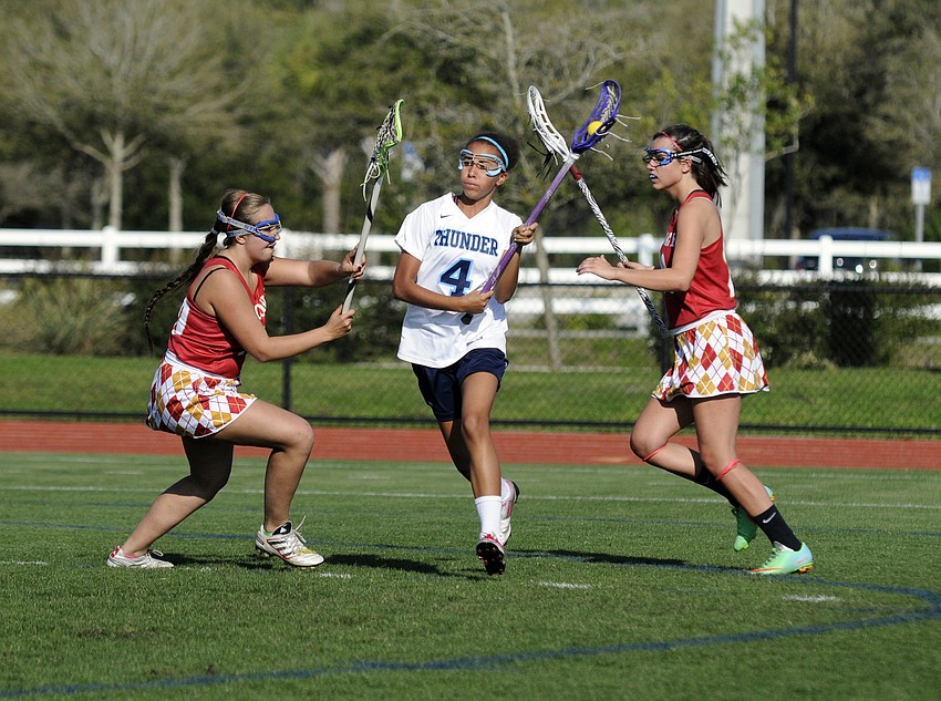 ODA seventh-grader Lexi Meyers scored a goal for the Lady Thunder in the first half.