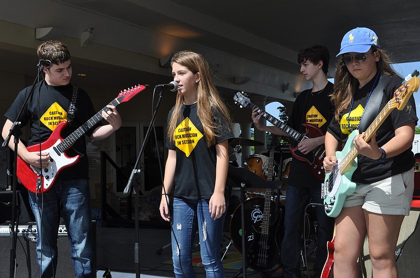 Rock musicians performed.