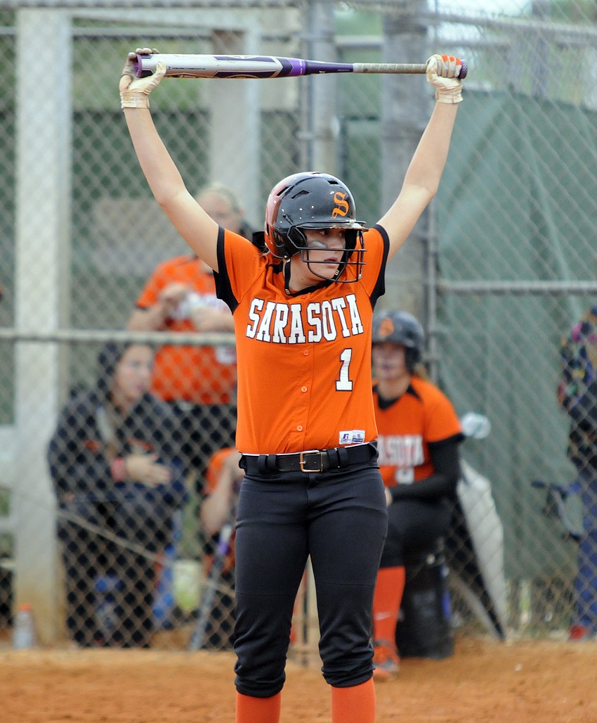 Sarasotaâ€™s Avery Miller hit an infield single in her first at bat.