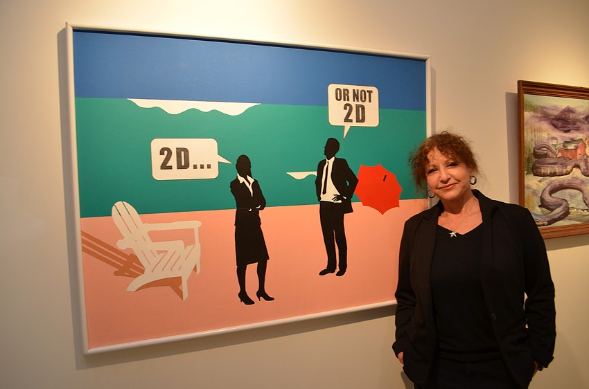 Marcia Ente with her piece 