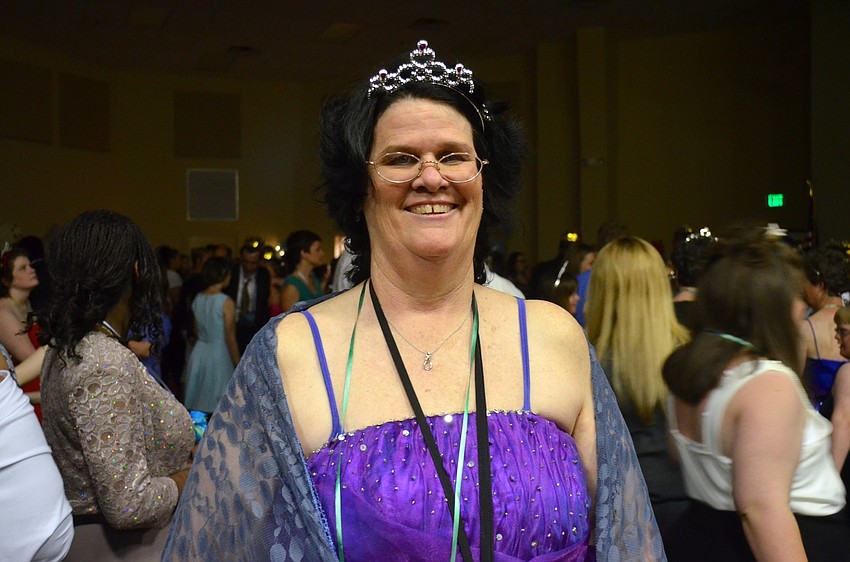 Elizabeth Harrod shows off a smile and a tiara.