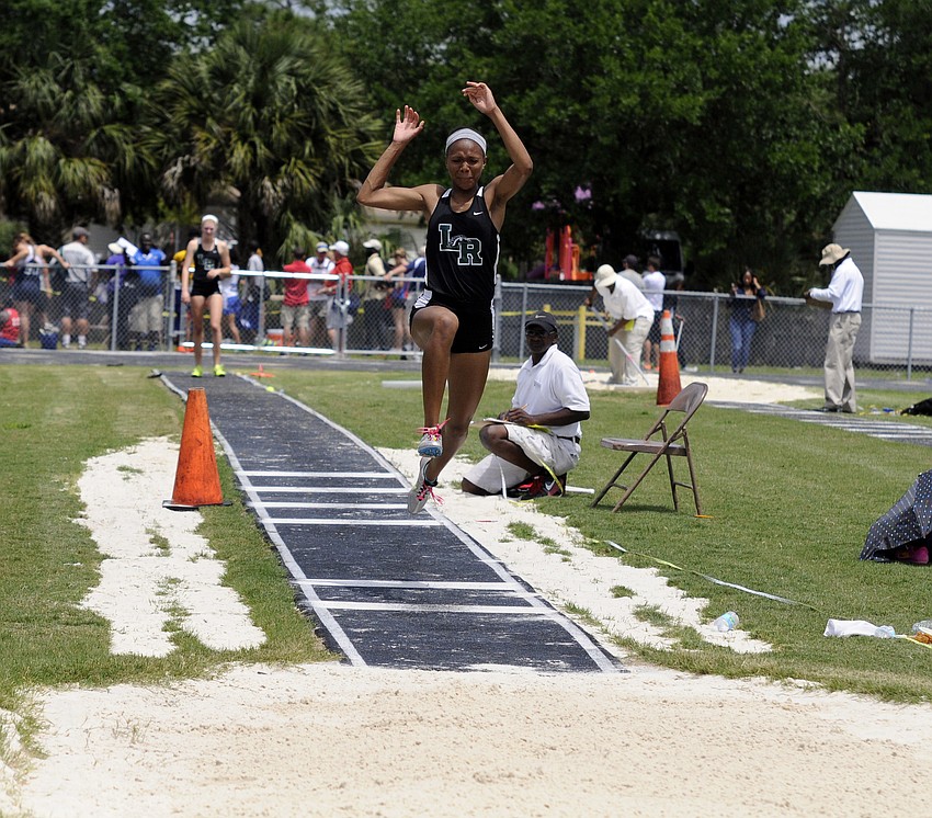 Lakewood Ranchâ€™s Rheya Jackson successfully completed her first attempt in the triple jump.
