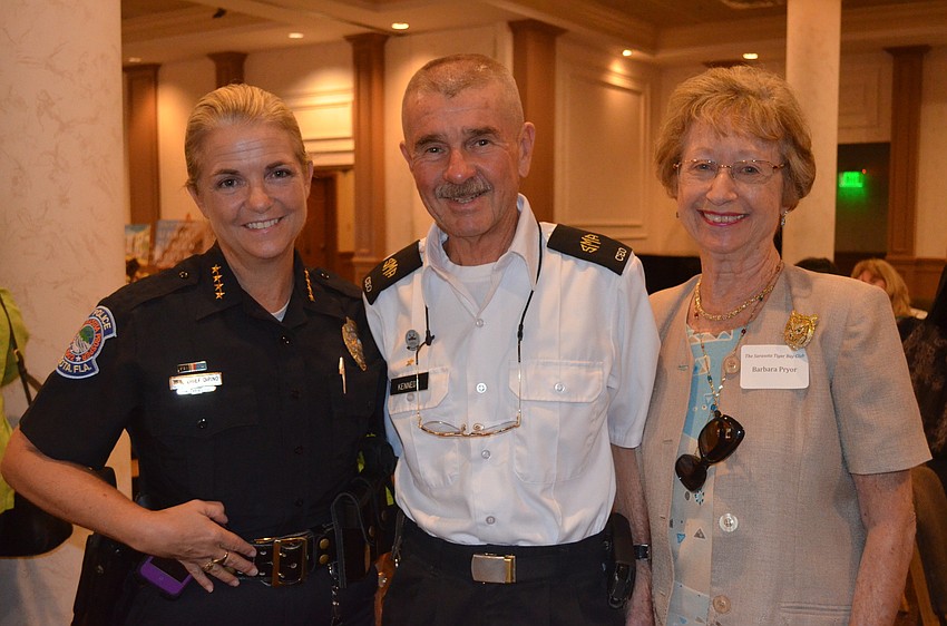 Sarasota Chief of Police Bernadette DiPino, Dan Kennedy and Barbara Pryer