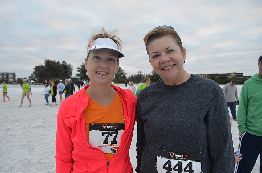 Alice Bowman and Susan Park get ready to start the 5K.