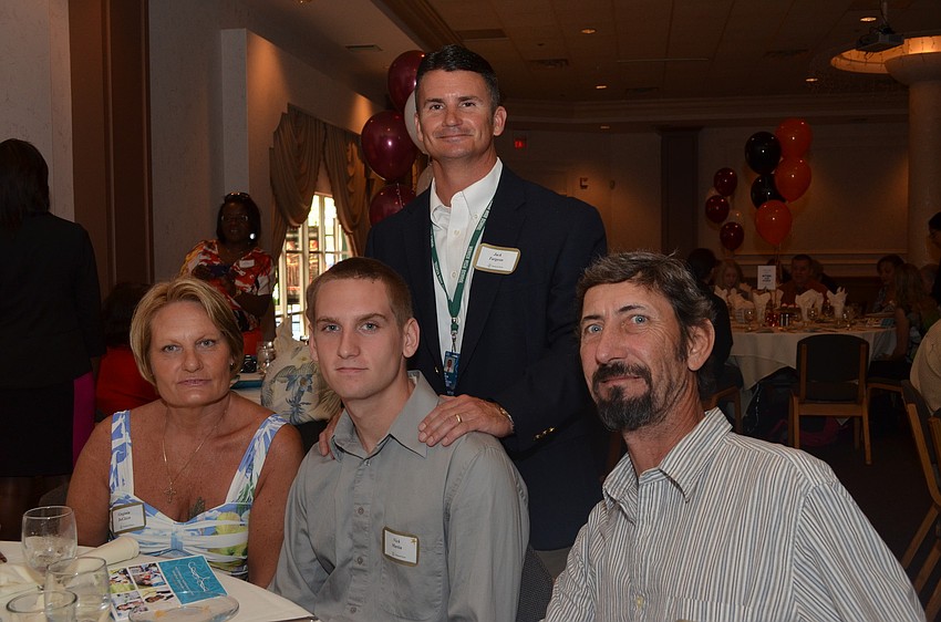 Venice High School student Nicholas Martin with his parents Gabrielle and Virginia DeCicco and Venice High School Principal Jack Turgeon