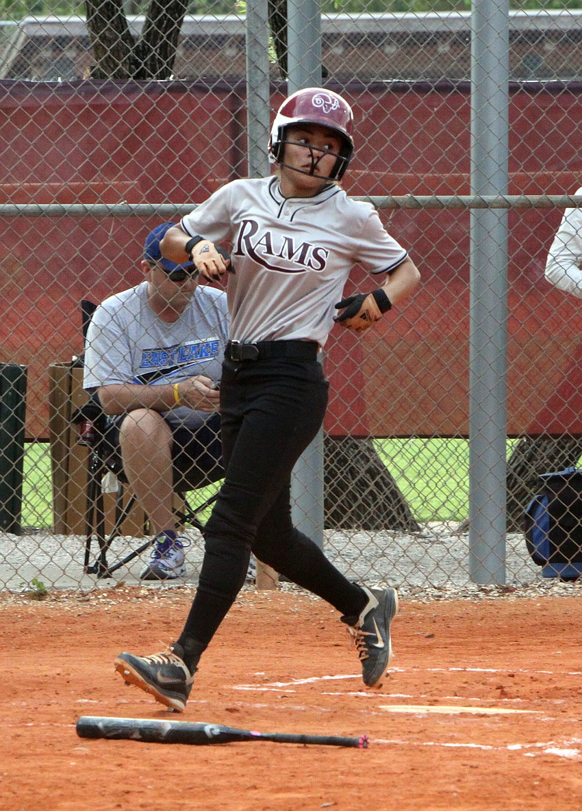Riverviewâ€™s Alissa Jackson, 13, crosses home plate.