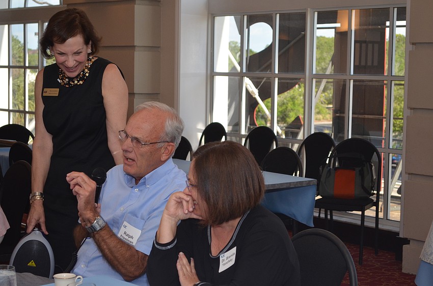 Ralph Priestman said the play made him angry because many of these racial issues are never discussed but rather ignored. To his left stands Sue Jacobson and to his right Dr. Brenda Yanofsky.