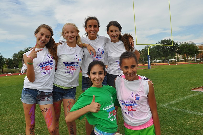 Out-of-Door sixth graders of Team Lightening: (Back) Hannah Bizick, Caroline Lafoe, Mackenzie Condrack and Caty Castro; (Front) Sophia Delgado and Lexi Myers