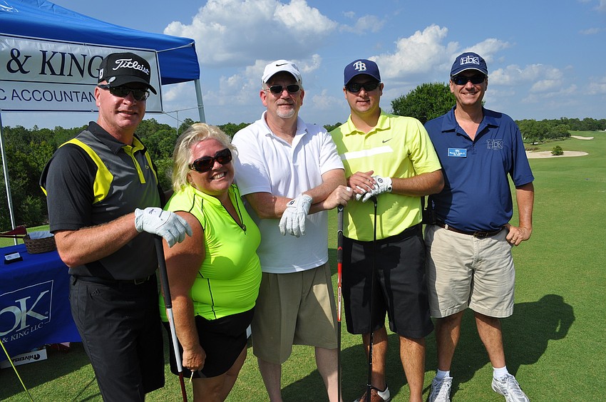 Bert Donaldson; Julie Aranibar of the Manatee County School Board; Rick Mills, Manatee County Schools Superintendent; Jeff Zientara of Raymond James Financial Services; and William North of HbK