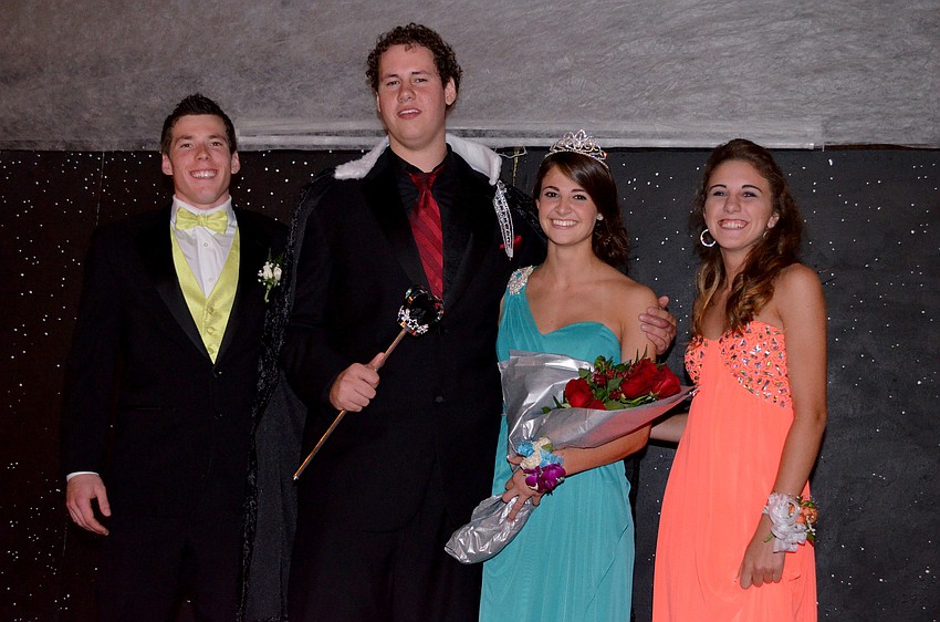 Logan Mayer, king and queen Hunter Drake and Nicole Wittmer and Paige Troyer