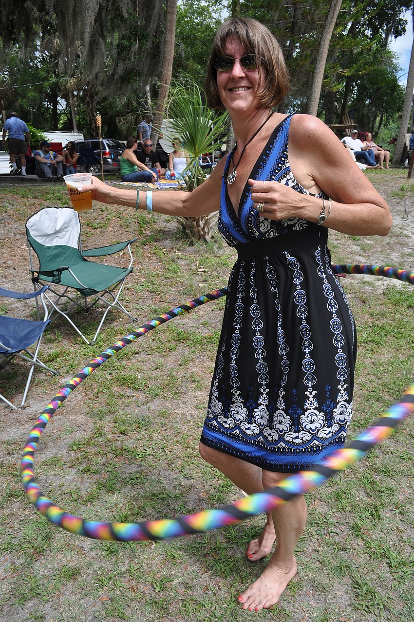 Heather Kirkendall teaches hoop fitness in Venice.