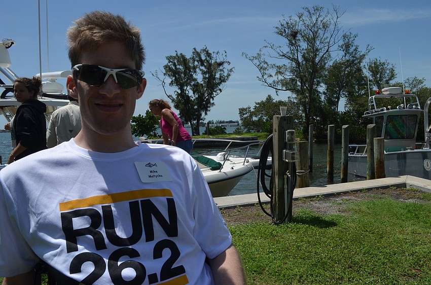 Mike Motyka returns from the morning fishing trip.