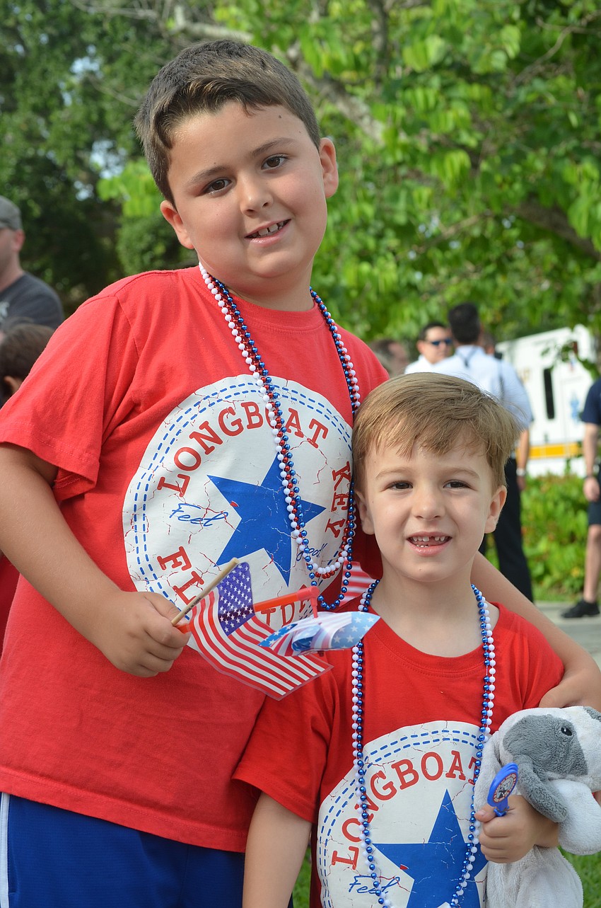Aidan Newman, 7, and his little brother Uriah, 3, show off patriotism at Freedom Fest.