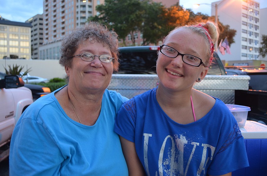 Deb Thull watched the fireworks with her granddaughter Jami.