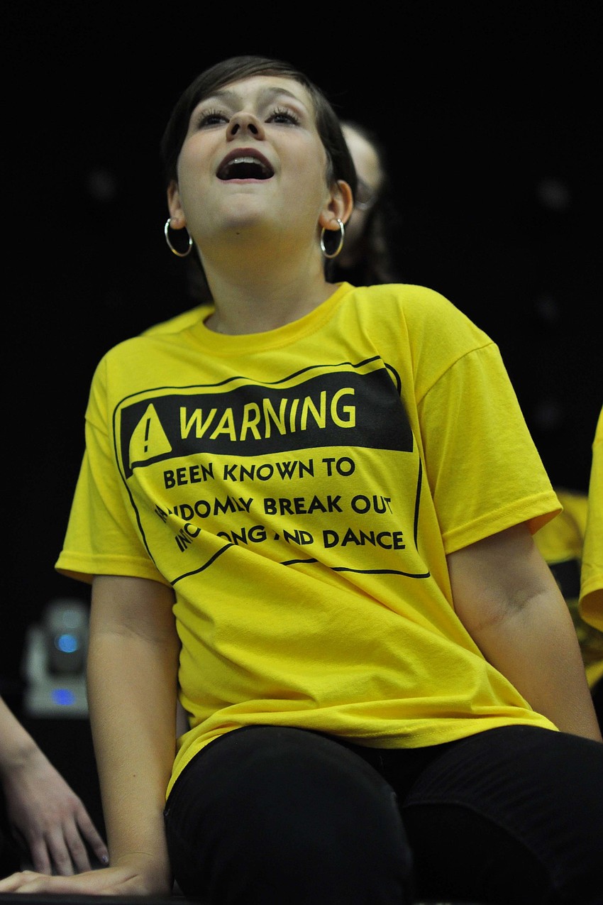 Sarah Gooding, playing the part of Anna, sings 