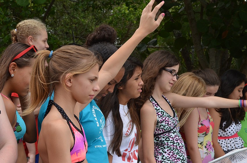 Audrey Bradford has a question for Mote Marine Laboratory Intern Kelly Munch.