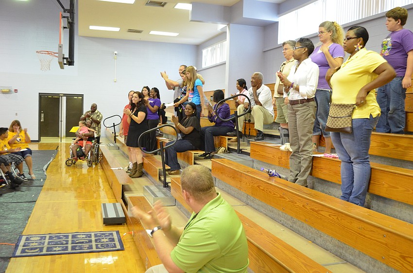 Parents of the students in the Summer Transition Program give them a round of applause for dedicating their summers to middle school preparation.