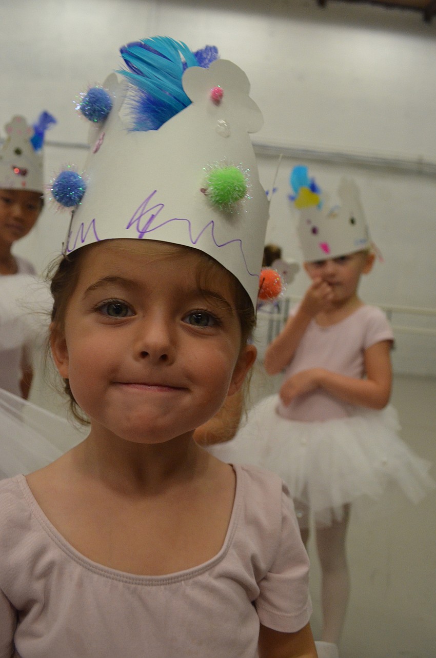 Rory Wagner, 3, gets ready to practice the Blue Bird dance.