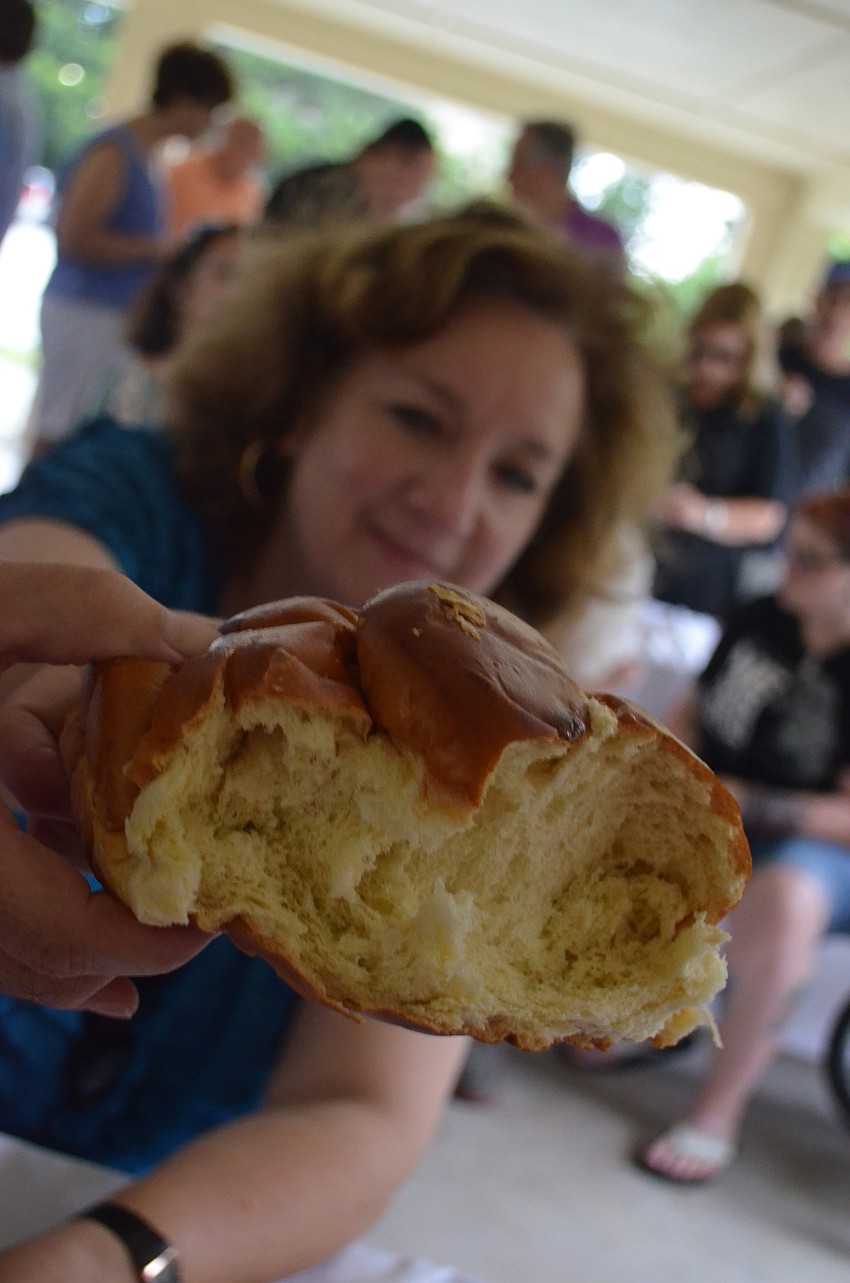Community members shared the challah, or bread, and threw pieces of it into the water to symbolize getting rid of mistakes from the past year.