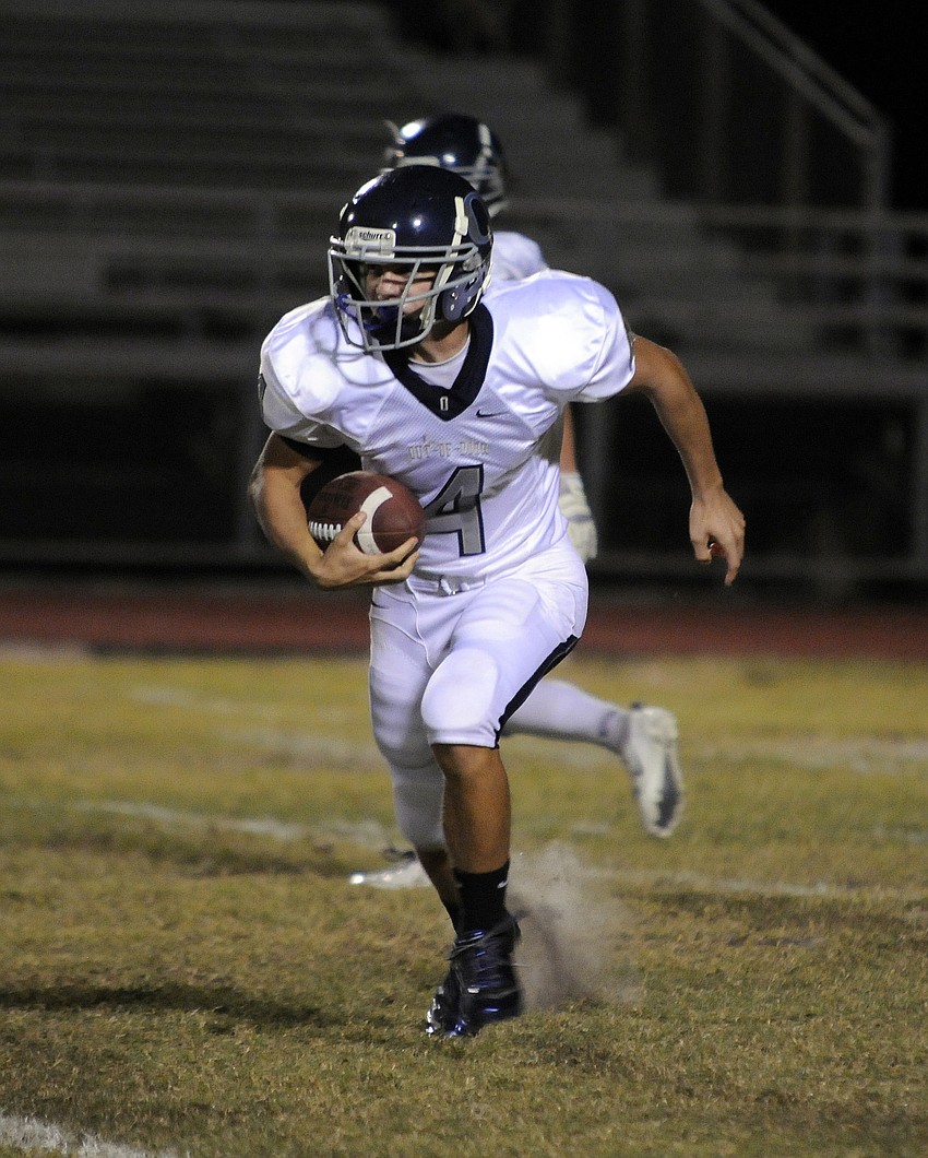 ODA quarterback Jeremy Herrin is playing football for the first time this season.
